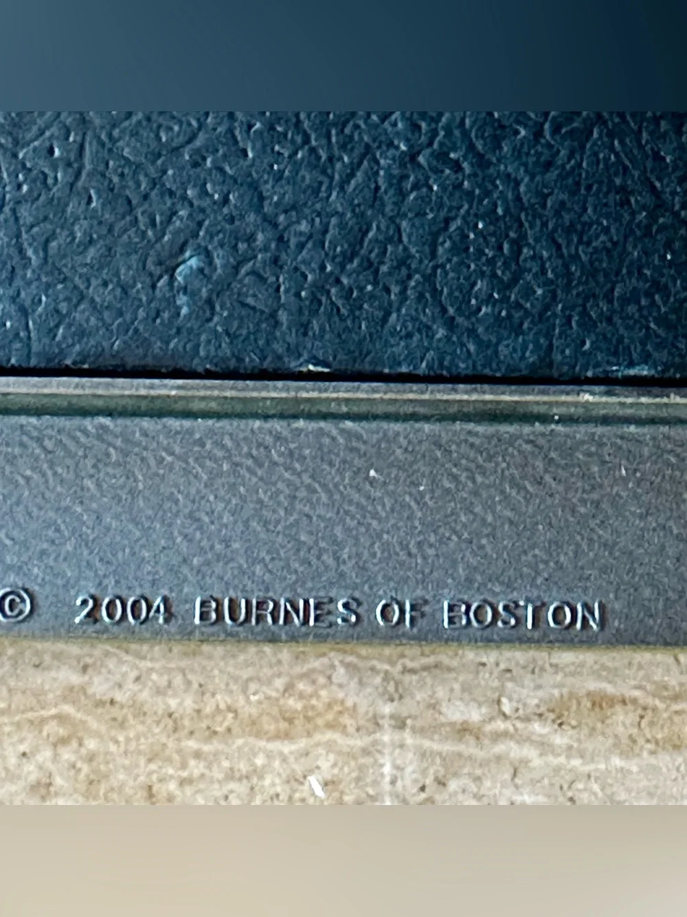 Vntg 2004 Burnes Boston red Enamel picture frame jeweled corner accents 3.5x5.5